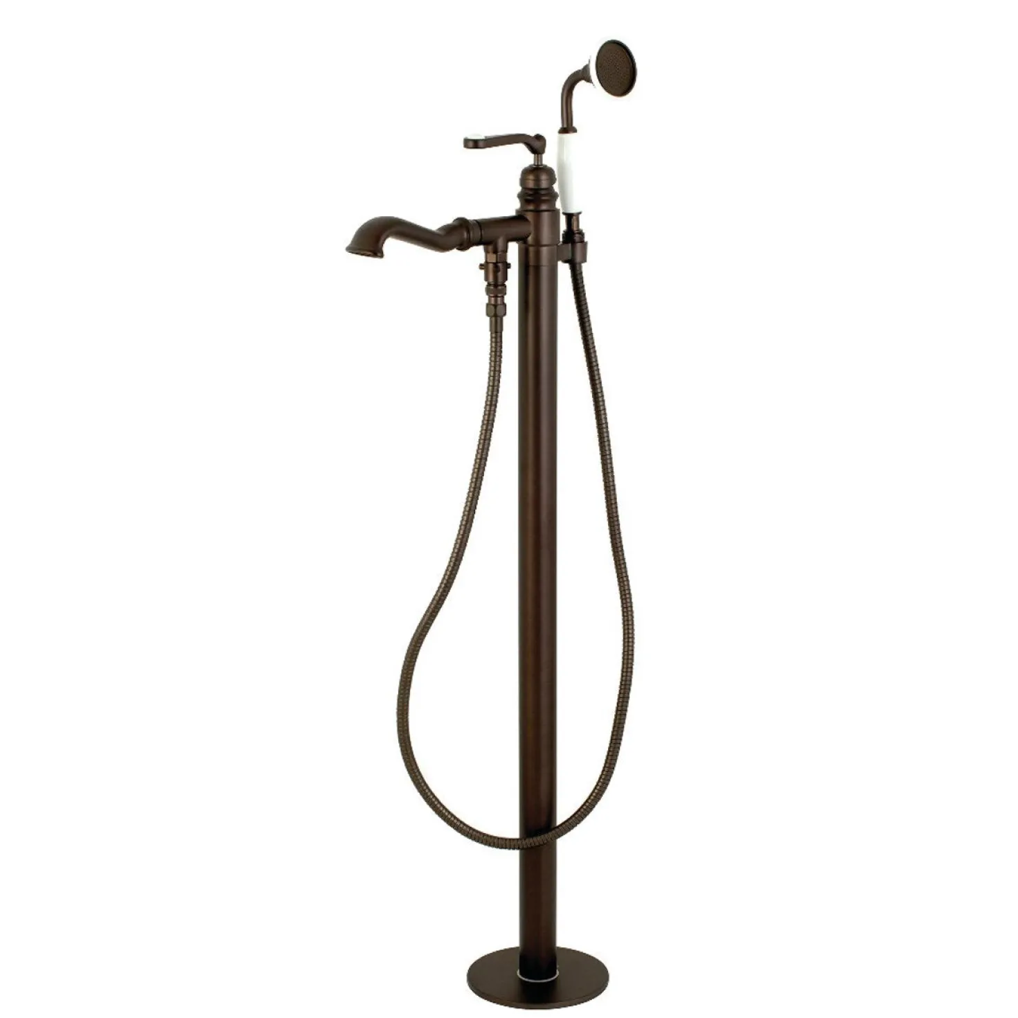 Kingston Brass Royale Single Handle Freestanding Roman Tub Faucet with Hand Shower