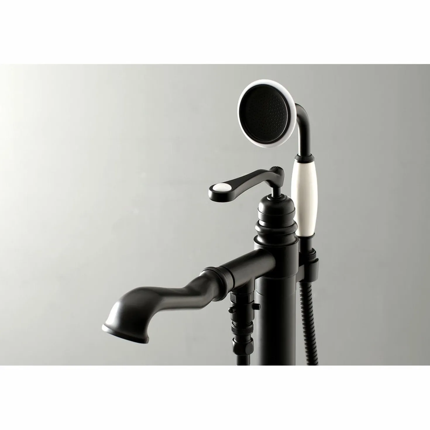Kingston Brass Royale Single Handle Freestanding Roman Tub Faucet with Hand Shower