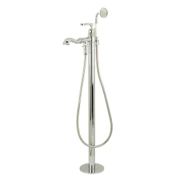 Kingston Brass Royale Single Handle Freestanding Roman Tub Faucet with Hand Shower