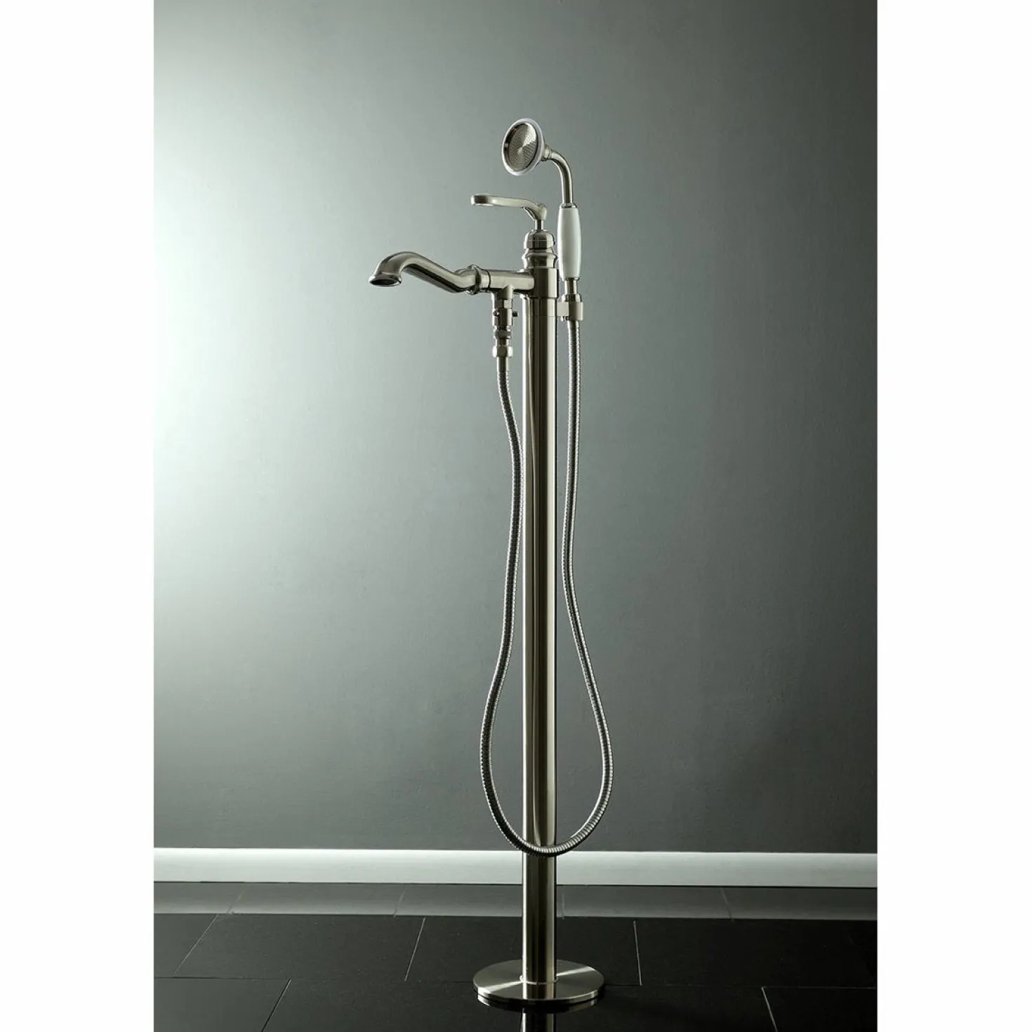 Kingston Brass Royale Single Handle Freestanding Roman Tub Faucet with Hand Shower