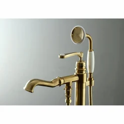 Kingston Brass Royale Single Handle Freestanding Roman Tub Faucet with Hand Shower