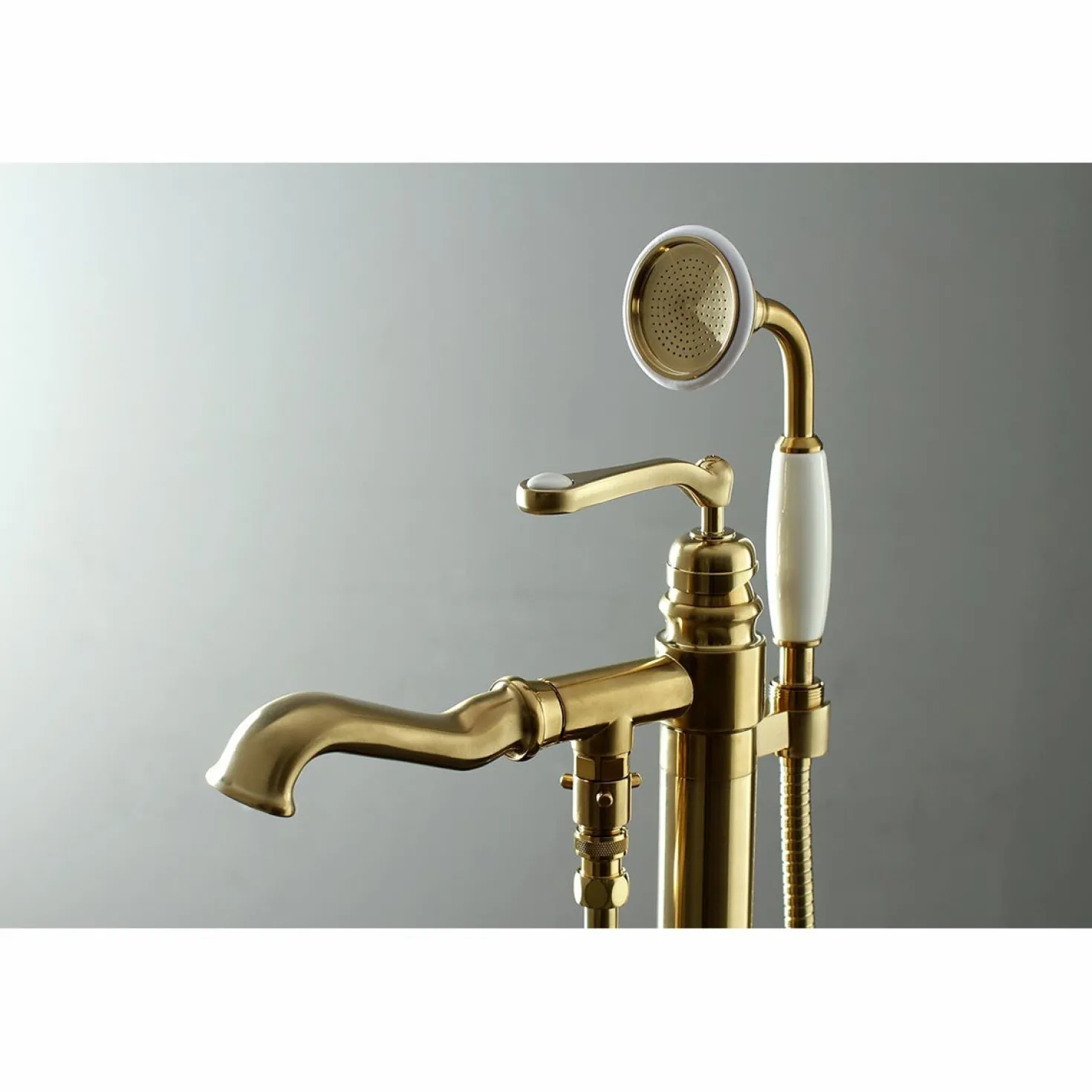 Kingston Brass Royale Single Handle Freestanding Roman Tub Faucet with Hand Shower