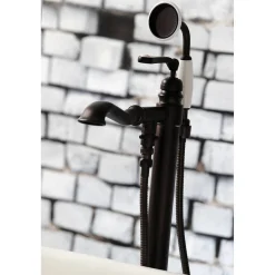 Kingston Brass Royale Single Handle Freestanding Roman Tub Faucet with Hand Shower