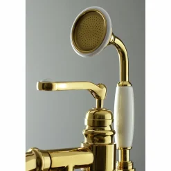 Kingston Brass Royale Single Handle Freestanding Roman Tub Faucet with Hand Shower