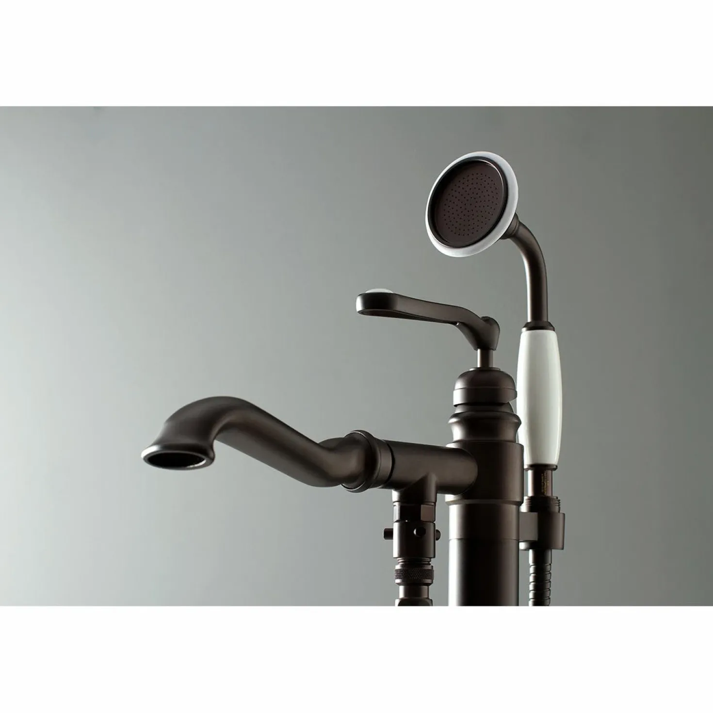 Kingston Brass Royale Single Handle Freestanding Roman Tub Faucet with Hand Shower