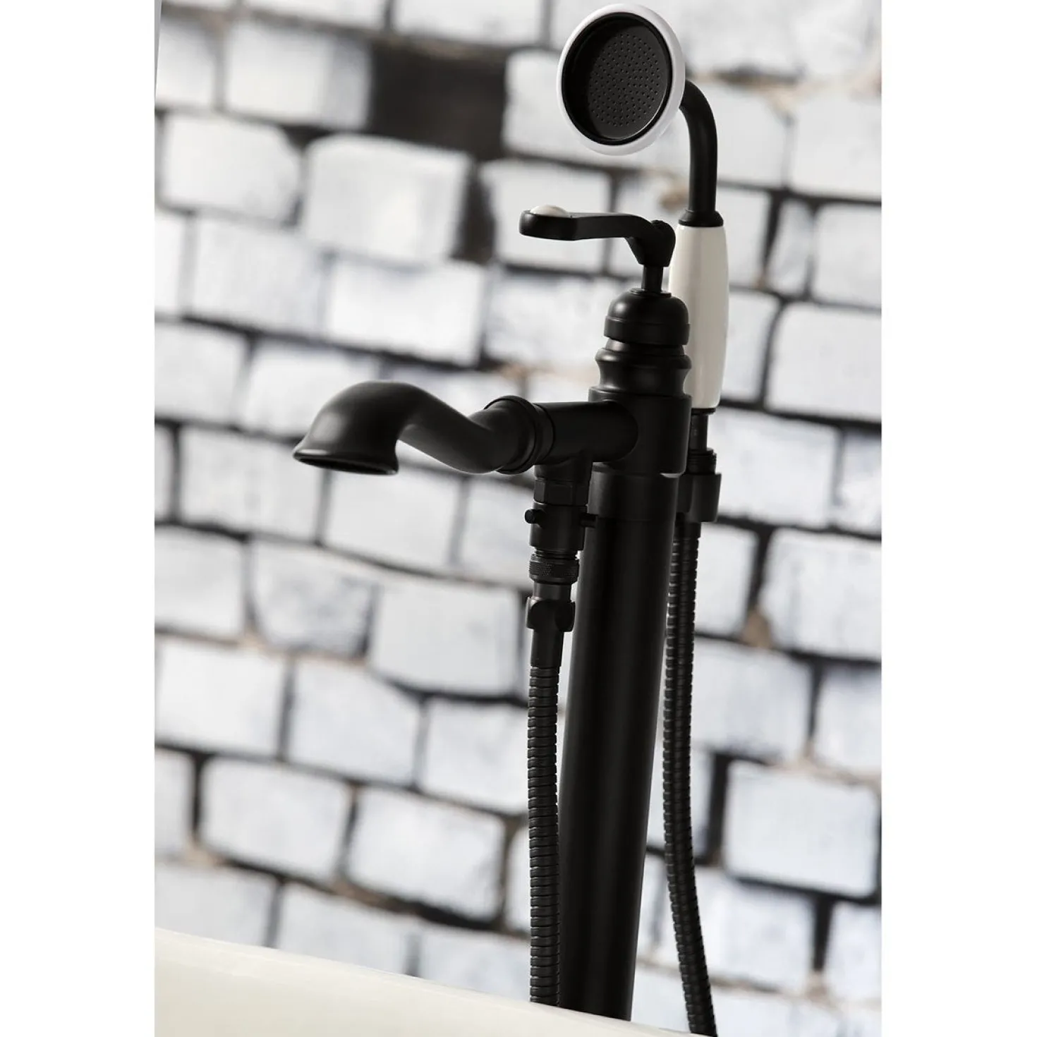 Kingston Brass Royale Single Handle Freestanding Roman Tub Faucet with Hand Shower