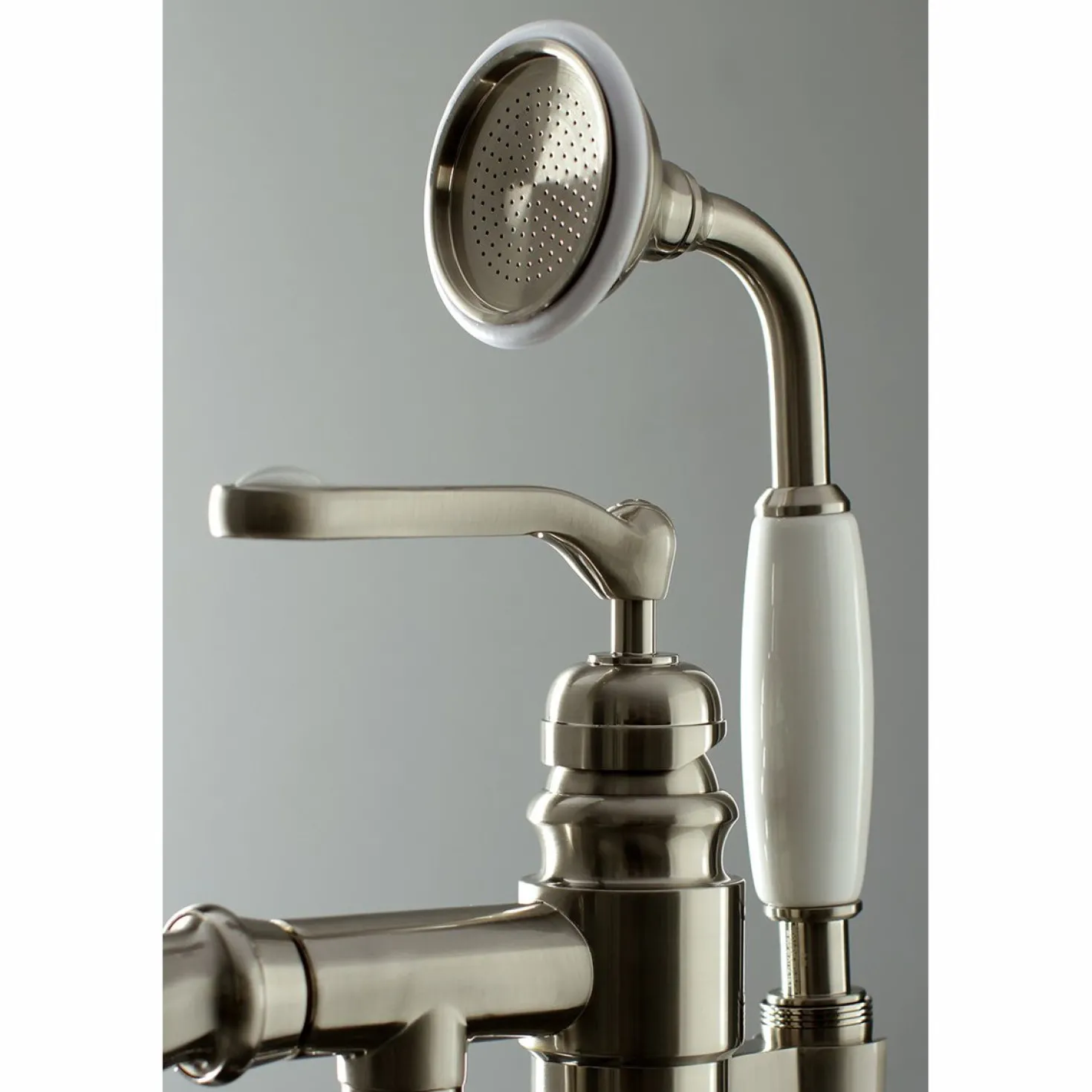Kingston Brass Royale Single Handle Freestanding Roman Tub Faucet with Hand Shower