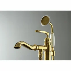 Kingston Brass Royale Single Handle Freestanding Roman Tub Faucet with Hand Shower