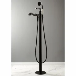 Kingston Brass Royale Single Handle Freestanding Roman Tub Faucet with Hand Shower