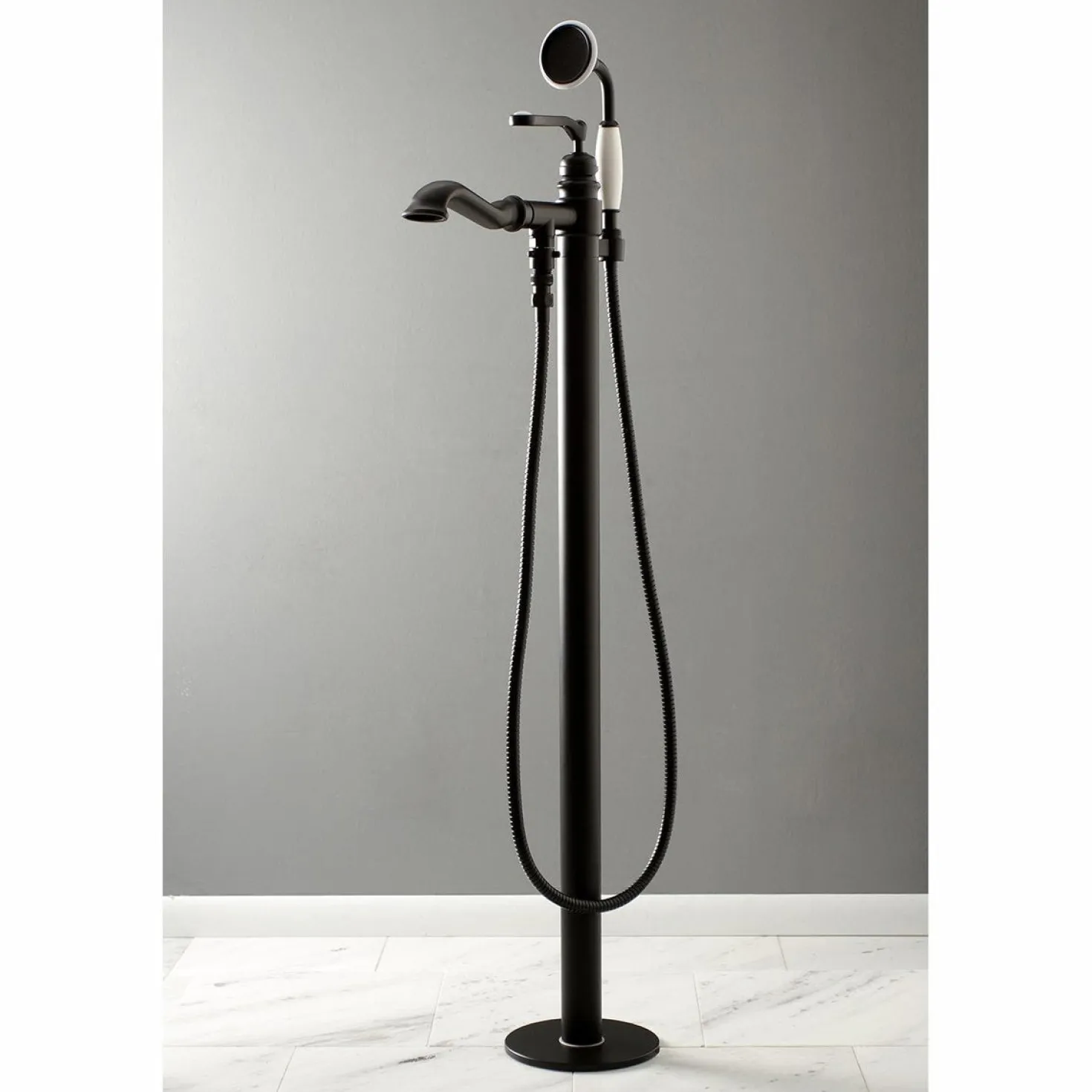 Kingston Brass Royale Single Handle Freestanding Roman Tub Faucet with Hand Shower