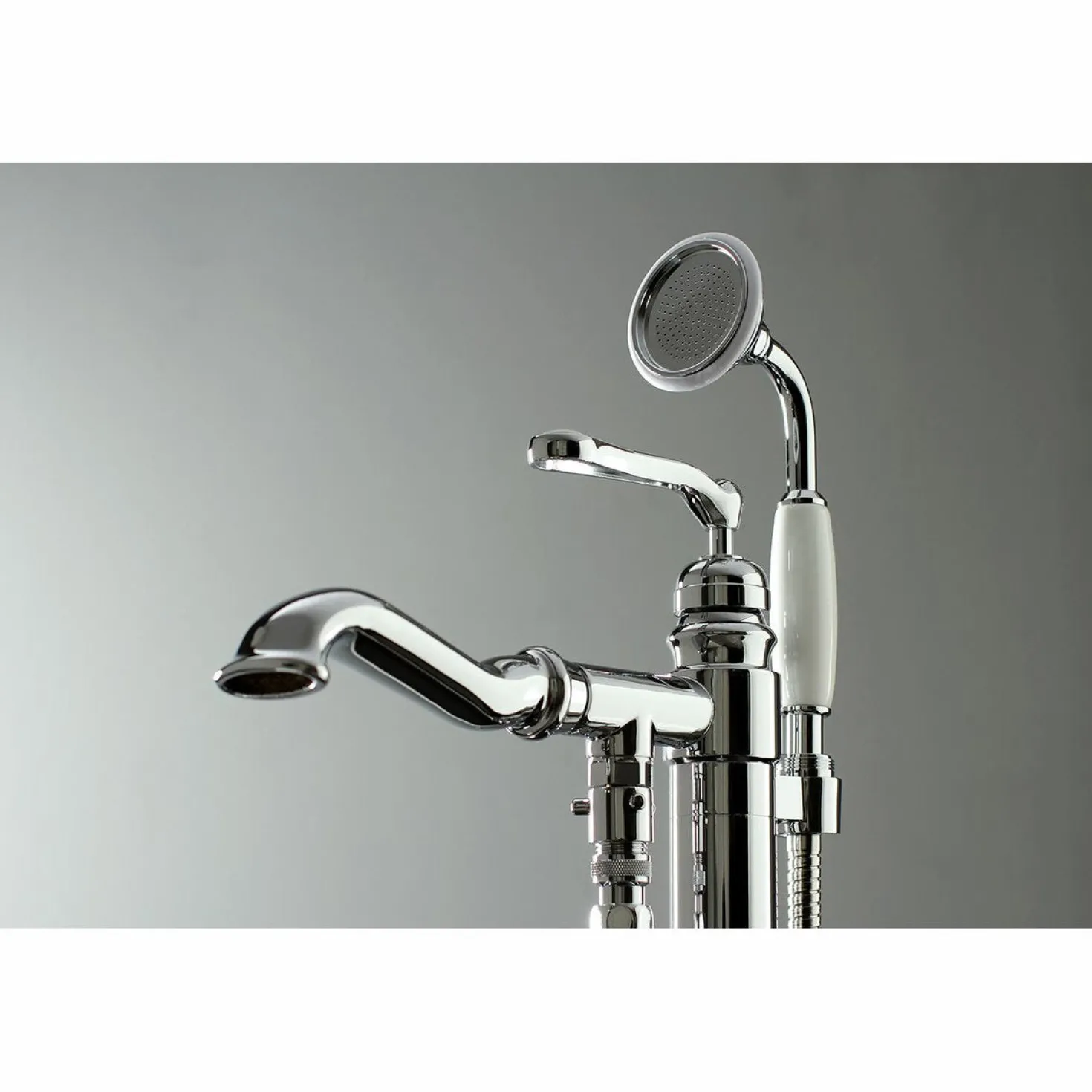 Kingston Brass Royale Single Handle Freestanding Roman Tub Faucet with Hand Shower