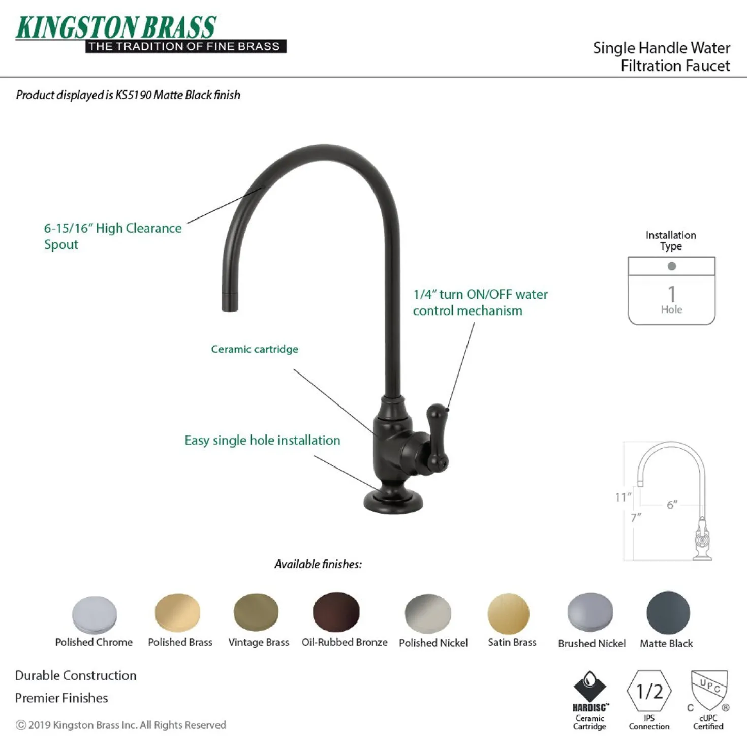 Kingston Brass Royale Single-Handle Water Filtration Faucet