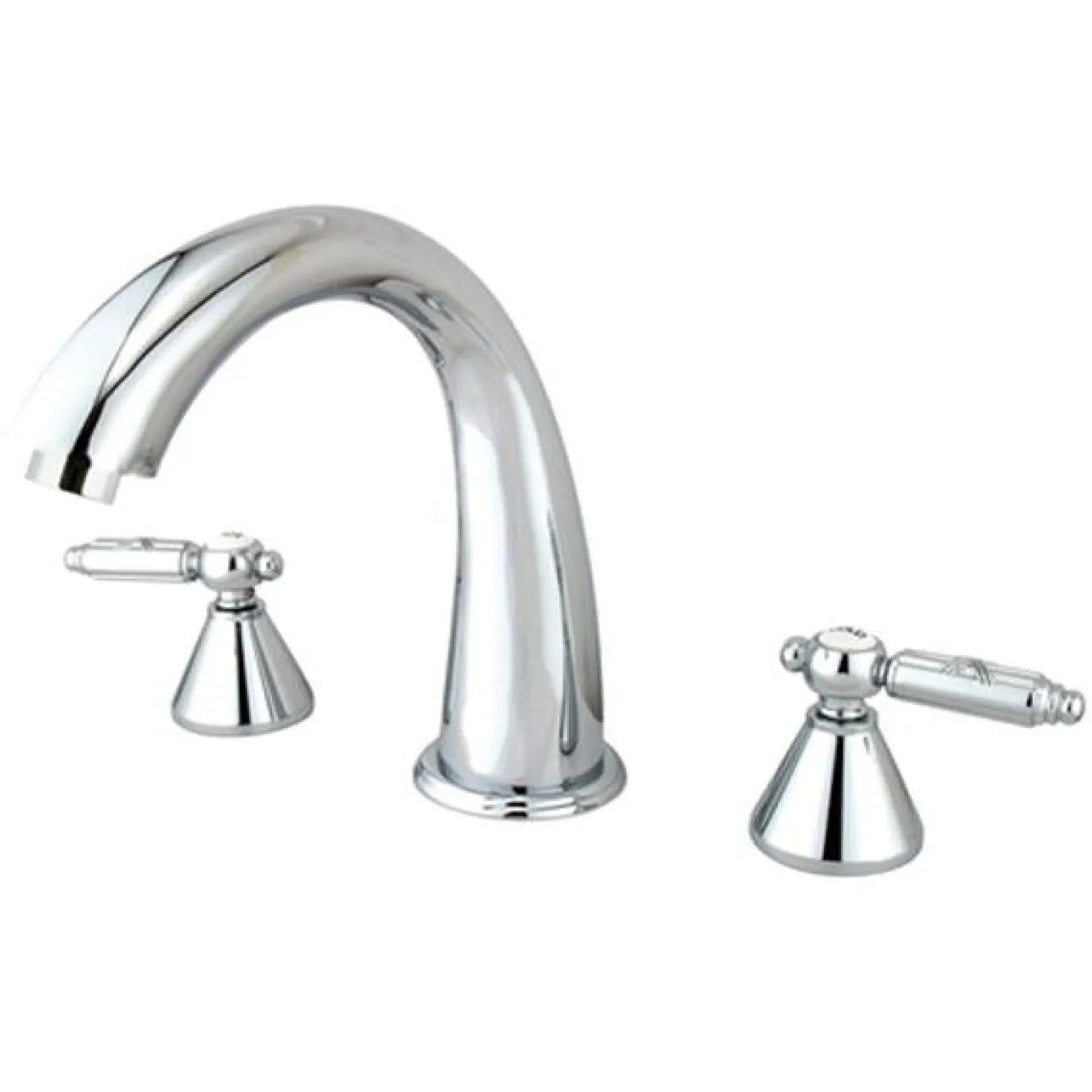 Kingston Brass Royale Solid Brass Three Hole Two Handle Roman Tub Filler