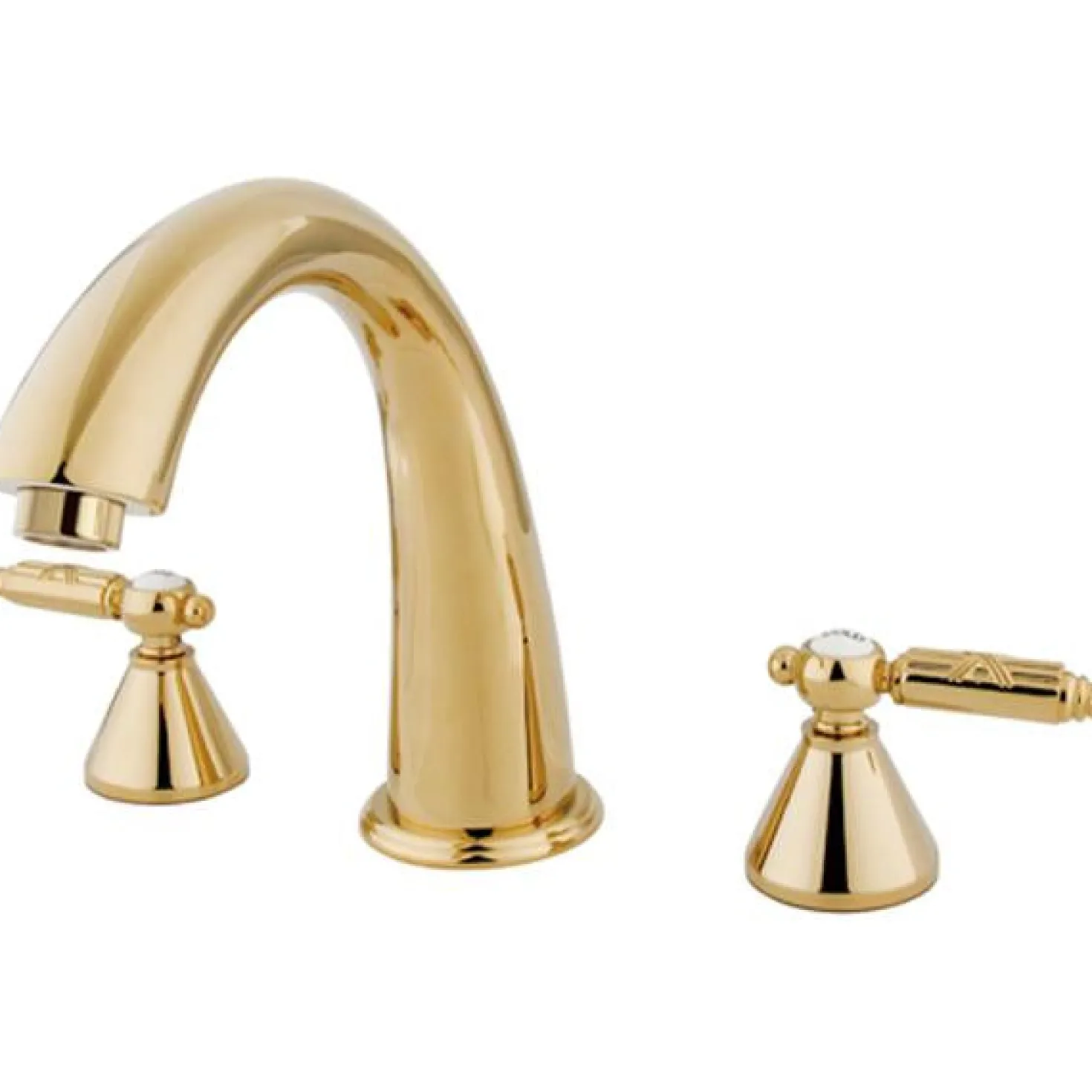 Kingston Brass Royale Solid Brass Three Hole Two Handle Roman Tub Filler