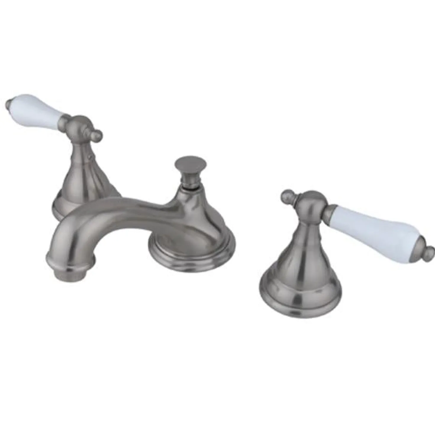 Kingston Brass Royale Three Hole Two Handle 8" to 16" Widespread Lavatory Faucet with Brass Pop-up