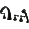 Kingston Brass Royale Three Handle Roman Tub Filler with Hand Shower in Oil Rubbed Bronze