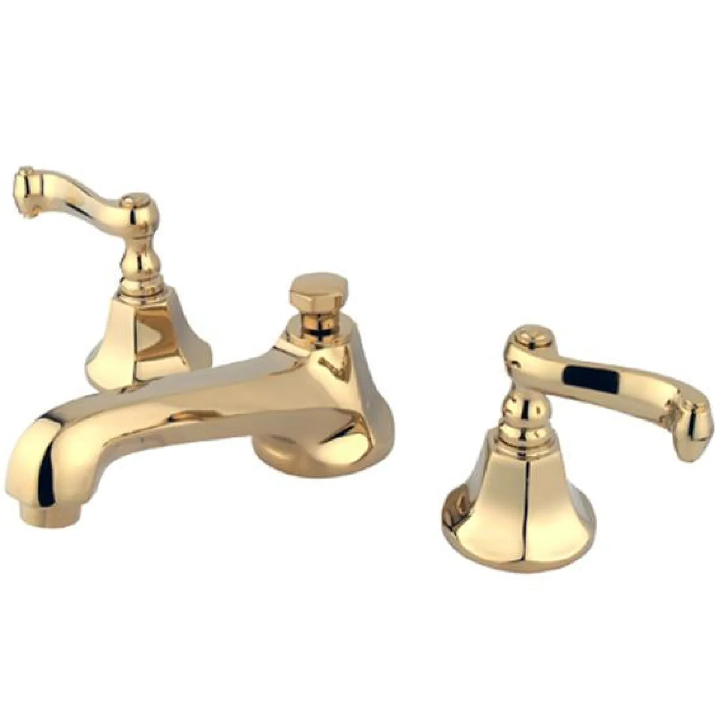Kingston Brass Royale 8" to 16" Widespread Two Handle Lavatory Faucet with Brass Pop-up