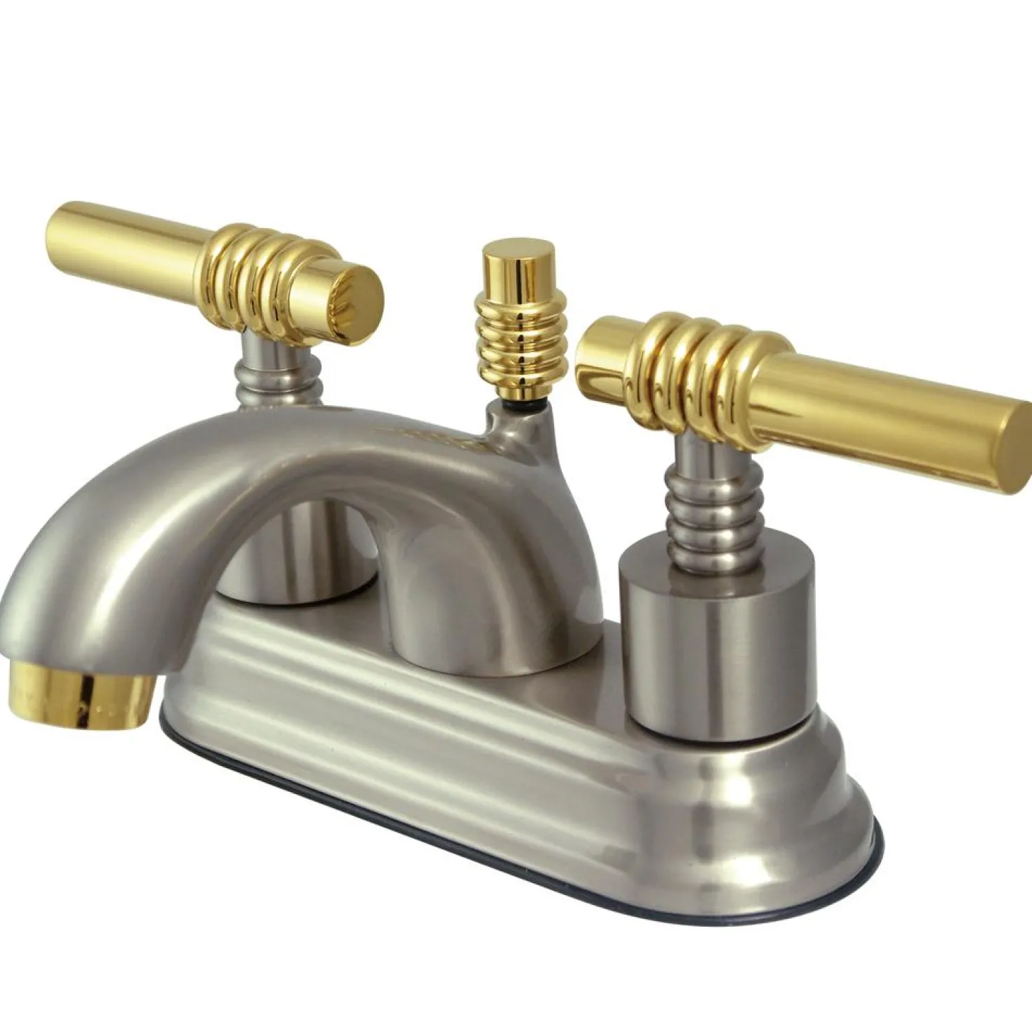 Kingston Brass Royale Two Handle 4" Centerset Solid Brass Lavatory Faucet with Brass Pop-up