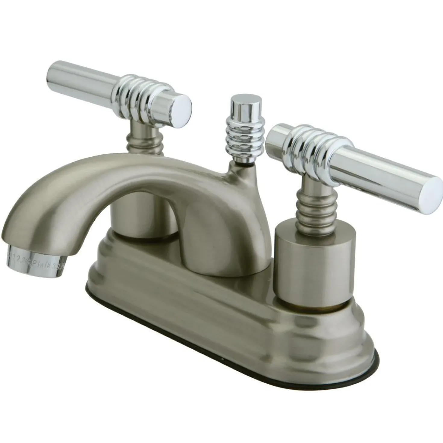 Kingston Brass Royale Two Handle 4" Centerset Solid Brass Lavatory Faucet with Brass Pop-up
