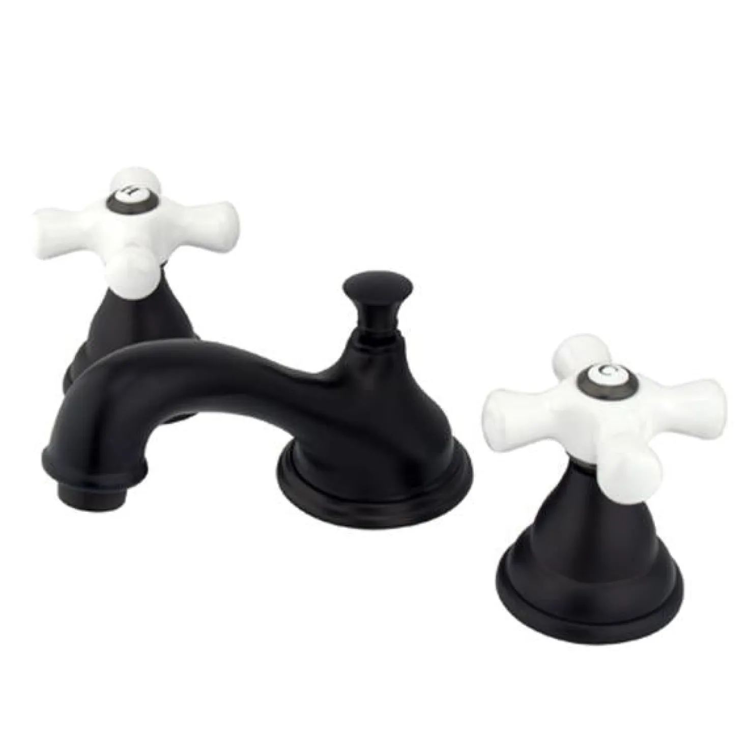 Kingston Brass Royale Two Handle 8" to 16" Widespread Solid Brass Lavatory Faucet with Brass Pop-up