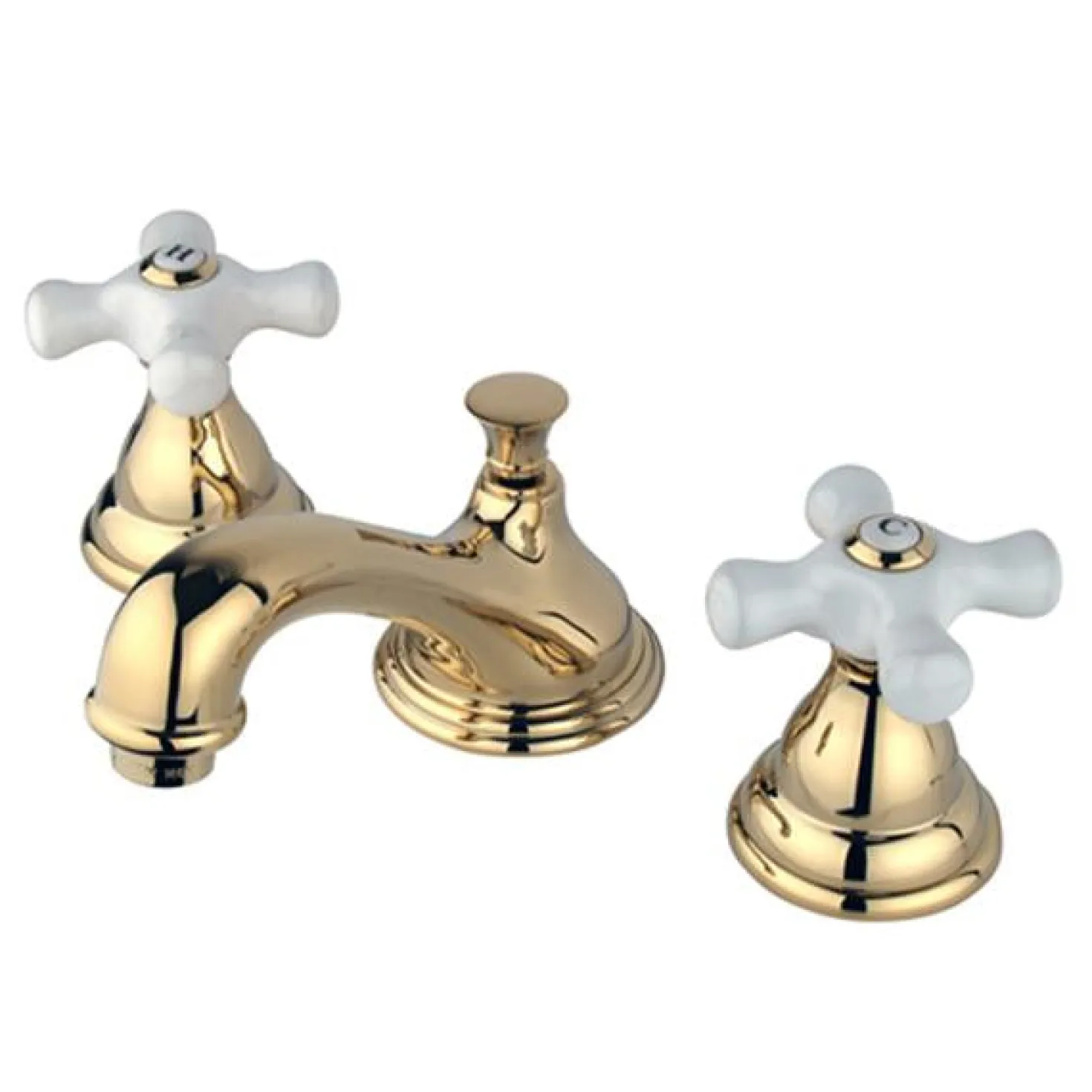 Kingston Brass Royale Two Handle 8" to 16" Widespread Solid Brass Lavatory Faucet with Brass Pop-up