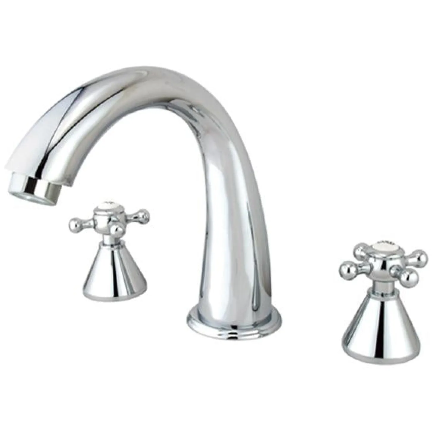 Kingston Brass Royale Two Handle 8" to 16" Widespread Solid Brass Roman Tub Filler