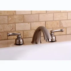 Kingston Brass Royale Two Handle Roman Tub Filler in Satin Nickel
