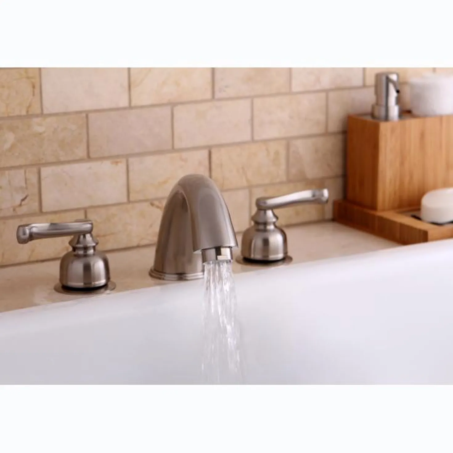 Kingston Brass Royale Two Handle Roman Tub Filler in Satin Nickel