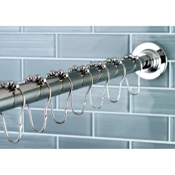 Kingston Brass SCC311X-P Adjustable Shower Rod and Shower Ring Set