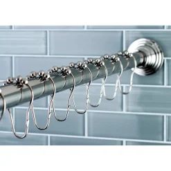 Kingston Brass SCC271X-P Adjustable Shower Rod and Shower Ring Set