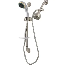 Kingston Brass Shower System with Slide Bar and Hand Shower in Brushed Nickel