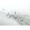 Kingston Brass Silver Sage Classic Two Handle 8" to 16" Widespread Lavatory Faucet with Brass Pop-up