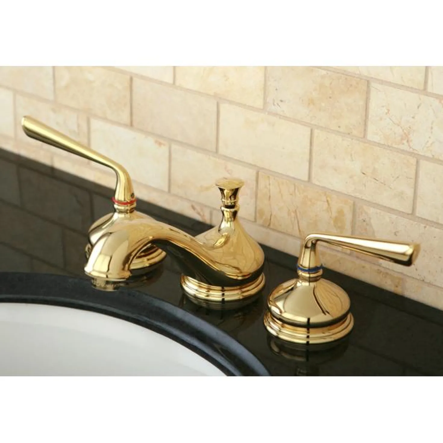 Kingston Brass Silver Sage Classic Two Handle 8" to 16" Widespread Lavatory Faucet with Brass Pop-up