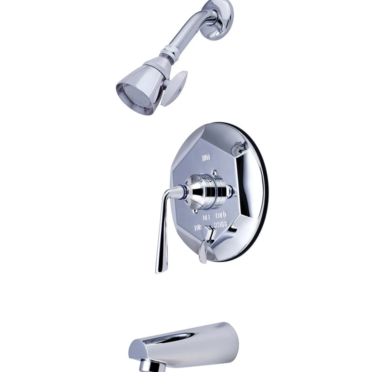 Kingston Brass Silver Sage Tub and Shower Faucet with Single Handle
