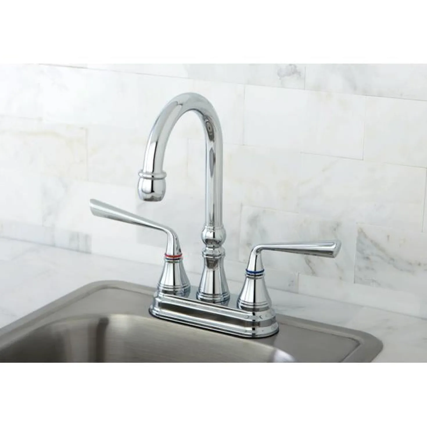 Kingston Brass Silver Sage Two Handle 4" Centerset Bar Faucet