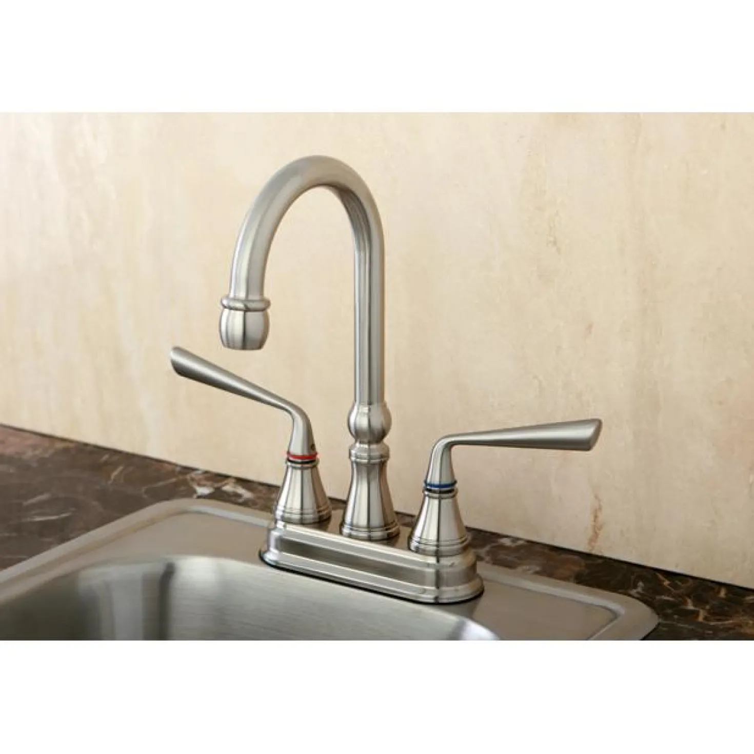 Kingston Brass Silver Sage Two Handle 4" Centerset Bar Faucet