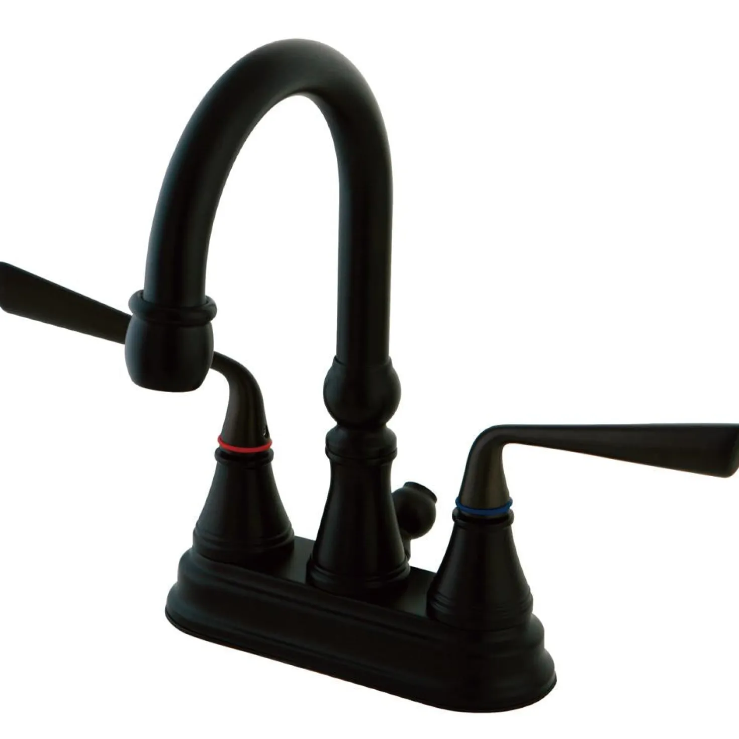 Kingston Brass Silver Sage Two Handle 4" Centerset Lavatory Faucet with Brass Pop-up in Oil Rubbed Bronze