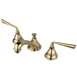 Kingston Brass Silver Sage Two Handle 8" to 16" Widespread Lavatory Faucet with Brass Pop-up