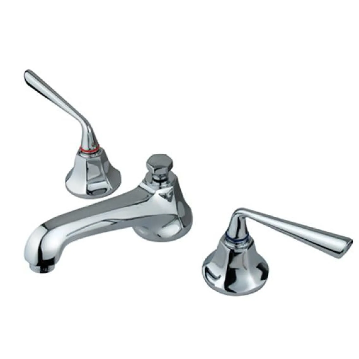 Kingston Brass Silver Sage Two Handle Three Hole 8" to 16" Widespread Lavatory Faucet with Brass Pop-up