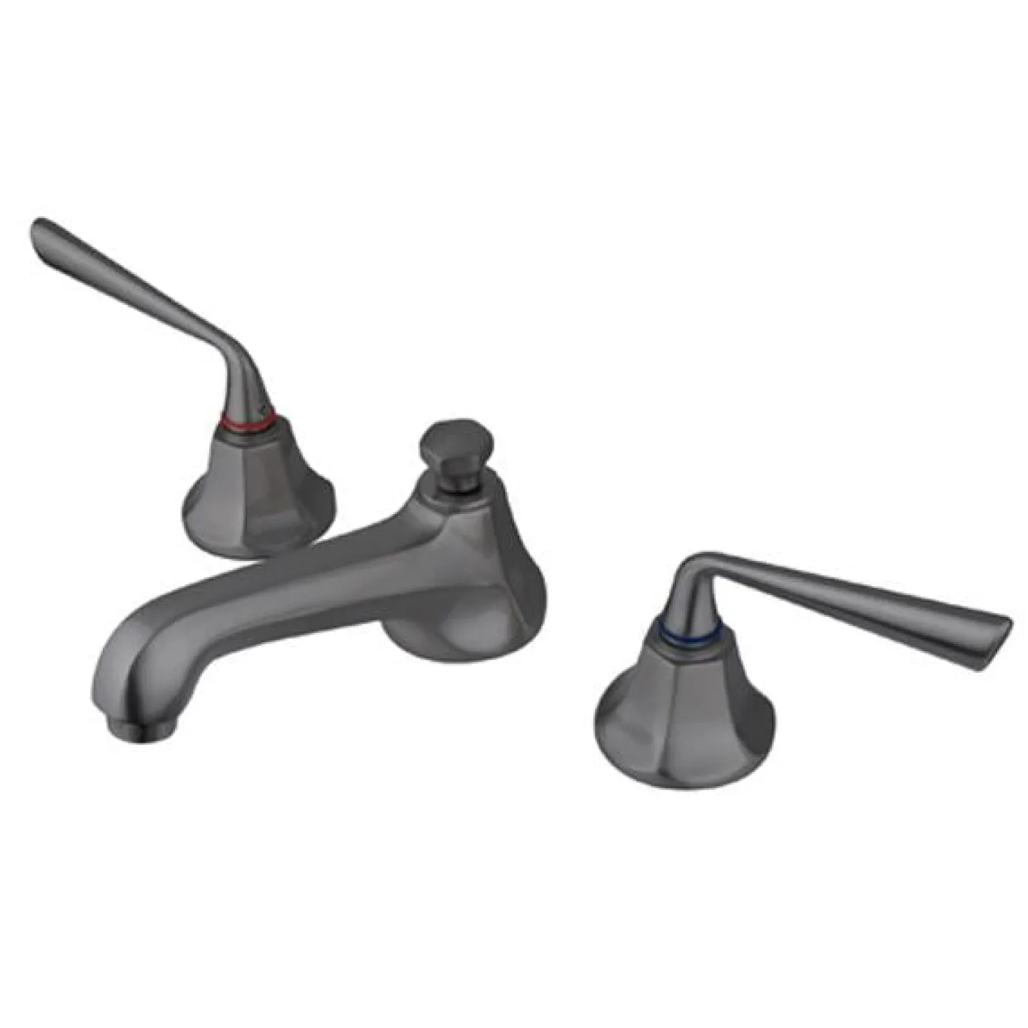 Kingston Brass Silver Sage Two Handle Three Hole 8" to 16" Widespread Lavatory Faucet with Brass Pop-up