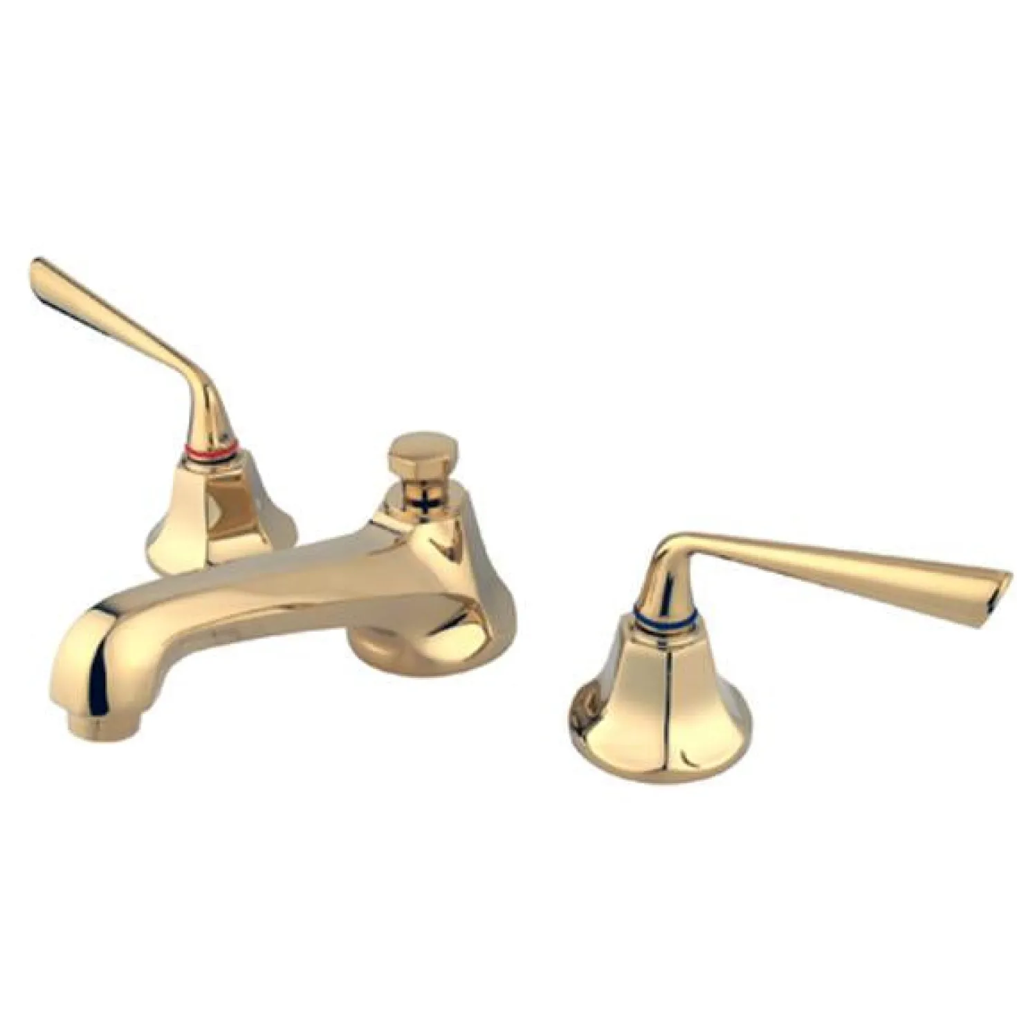 Kingston Brass Silver Sage Two Handle Three Hole 8" to 16" Widespread Lavatory Faucet with Brass Pop-up