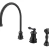 Kingston Brass Single Handle Widespread Kitchen Faucet with Brass Sprayer in Oil Rubbed Bronze