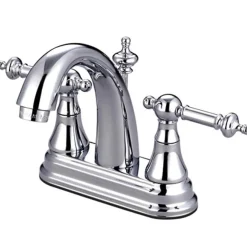 Kingston Brass Templeton 4" Centerset Two Handle Lavatory Faucet with Brass Pop-up
