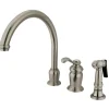 Kingston Brass Templeton Single Handle High Spout Kitchen Faucet with Brass Sprayer