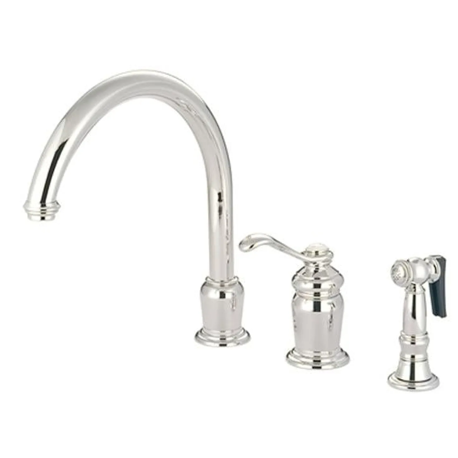 Kingston Brass Templeton Single Handle High Spout Kitchen Faucet with Brass Sprayer