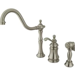 Kingston Brass Templeton Single Handle Widespread Kitchen Faucet with Brass Sprayer