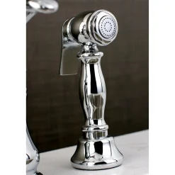 Kingston Brass Templeton Single Handle Widespread Kitchen Faucet with Brass Sprayer