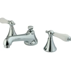 Kingston Brass Three-Hole 8-Inch Widespread Bathroom Faucet with Brass Pop-Up