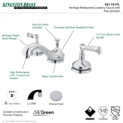 Kingston Brass Three-Hole 8-Inch Widespread Bathroom Faucet