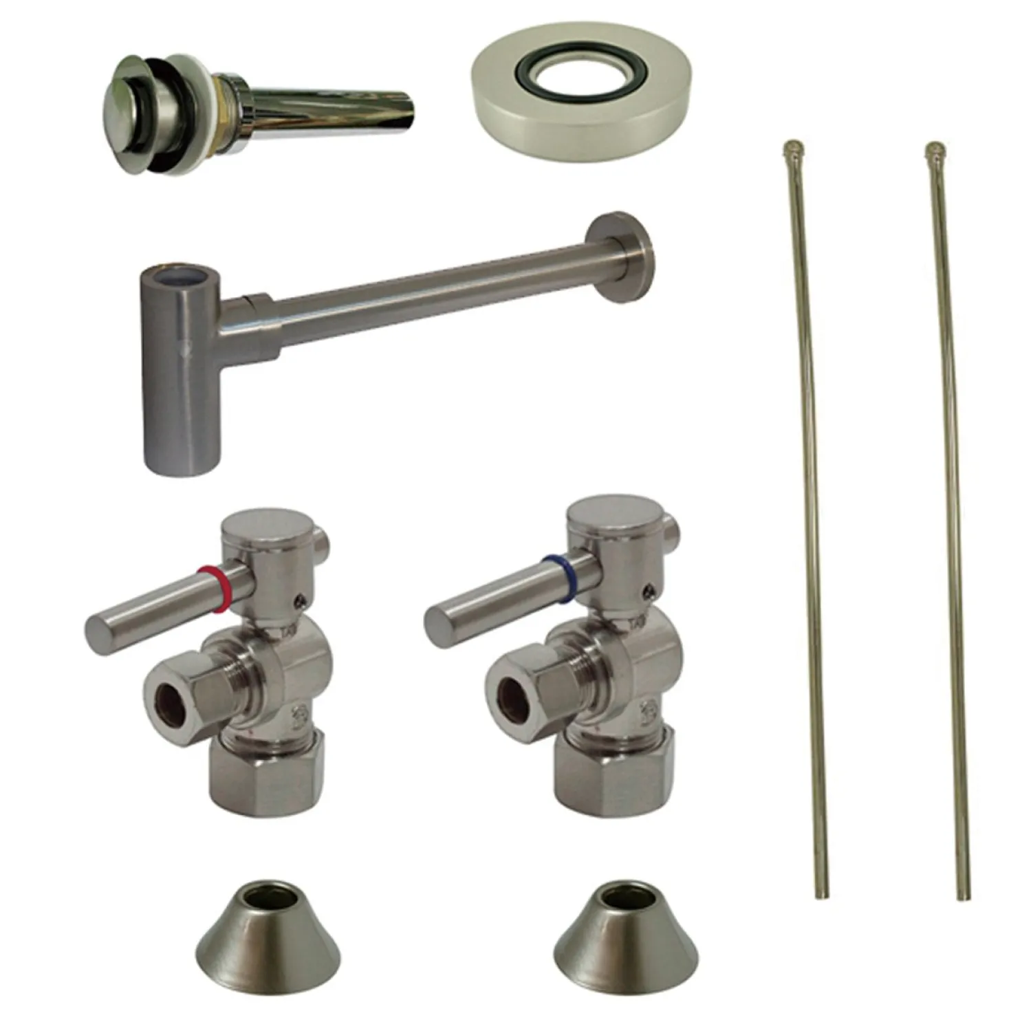 Kingston Brass Trimscape Contemporary Plumbing Sink Trim Kit with Bottle Trap for Vessel Sink without Overflow Hole